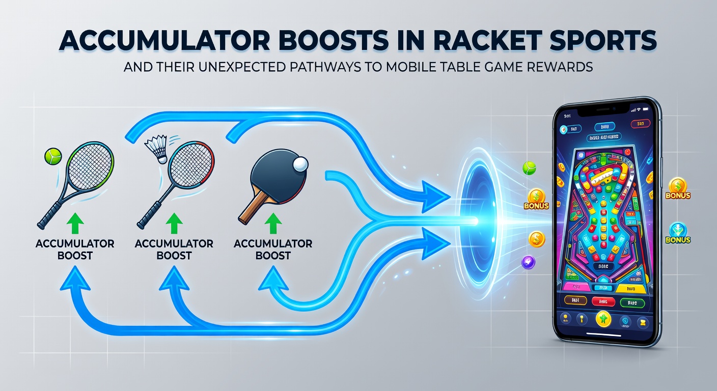 Mobile device displaying racket sport accumulator results converting into table game bonus credits