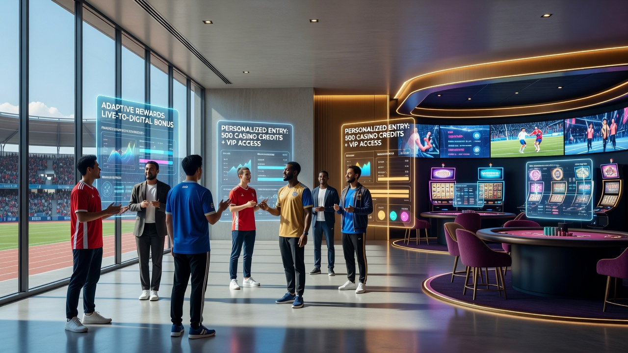 Illustration of personalized reward systems connecting live sports events and digital casino platforms