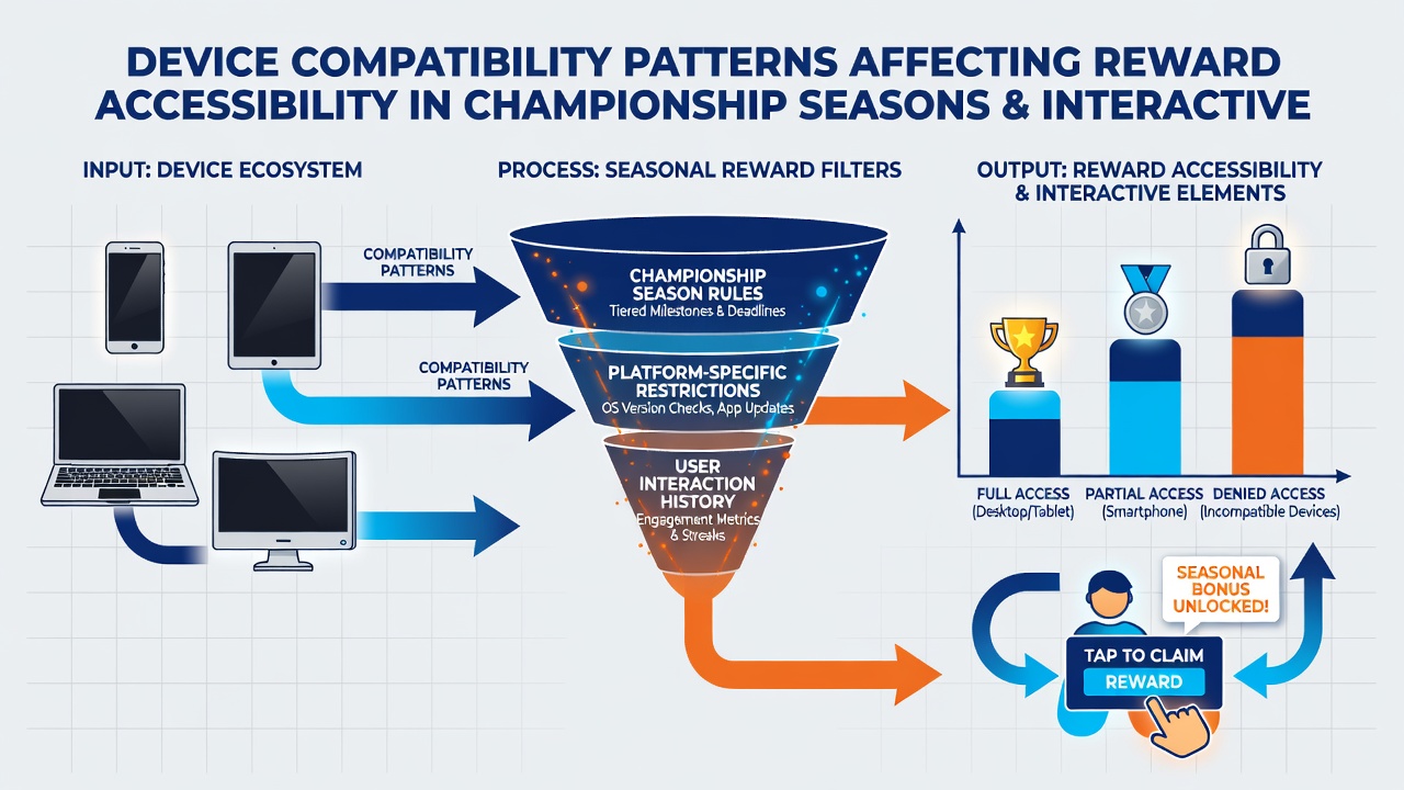 Analytics dashboard showing device compatibility metrics for reward access during sports seasons and digital gaming sessions