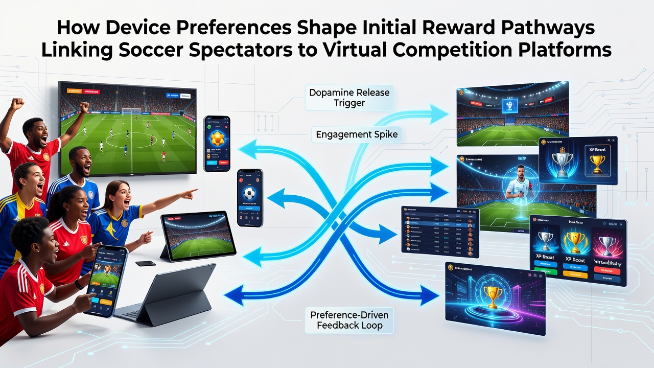 Soccer spectators using mobile devices to access virtual competition platforms during live matches