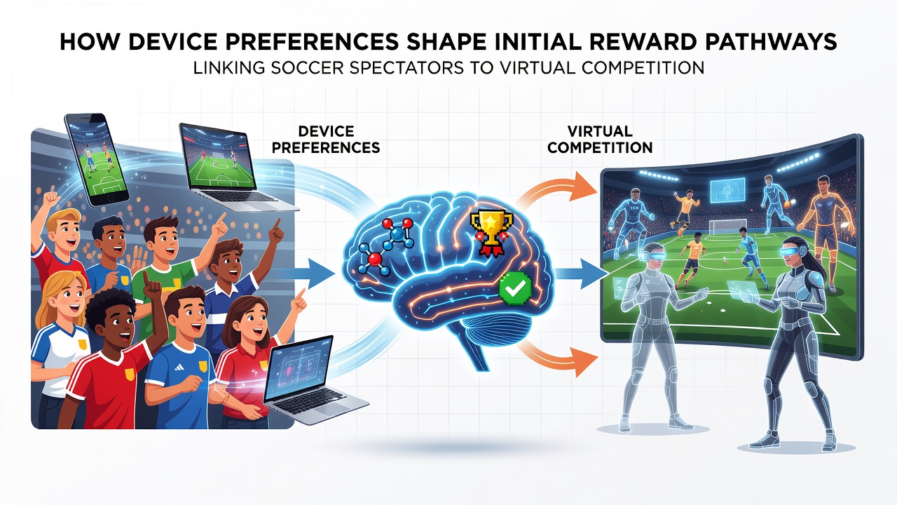 Comparison of mobile tablet and desktop interfaces showing reward notifications on virtual soccer platforms