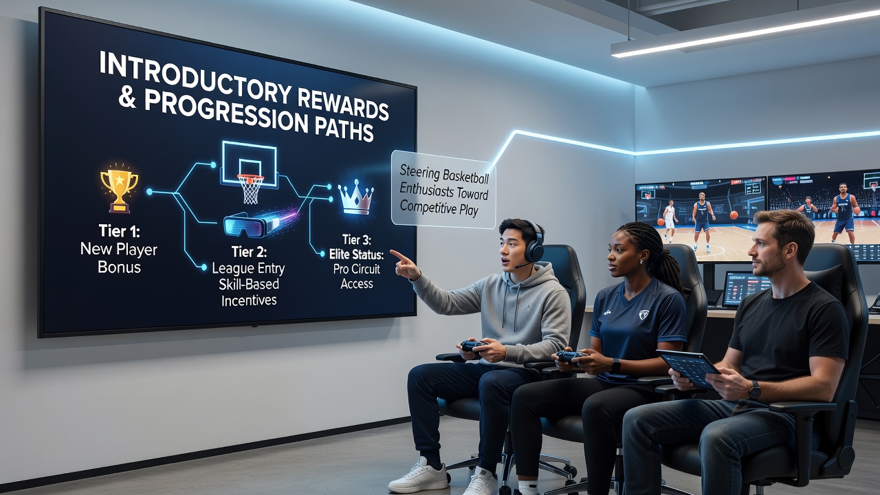 Integrated platform dashboards showing basketball league rewards transitioning to wagering options