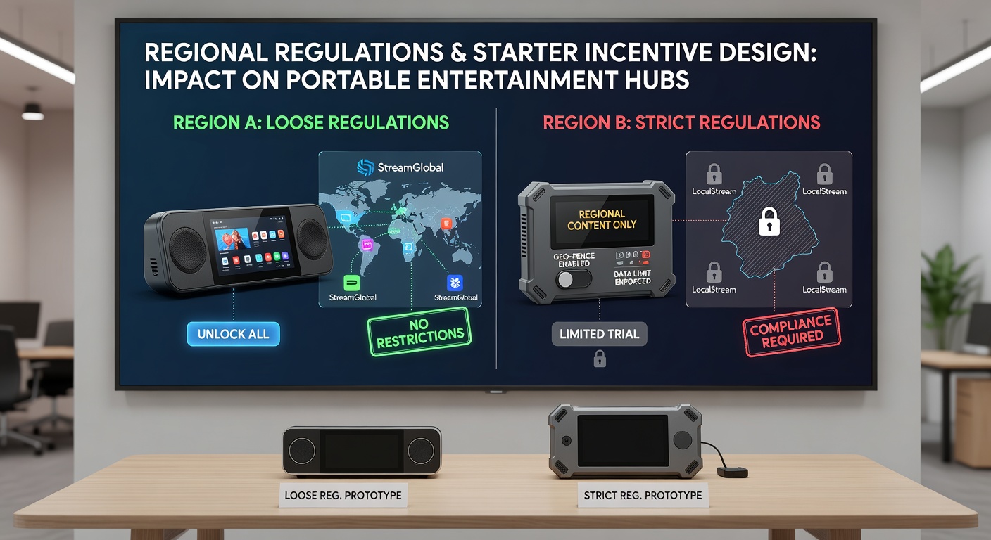 Portable devices displaying integrated incentives for esports and live sports events under varying regulations