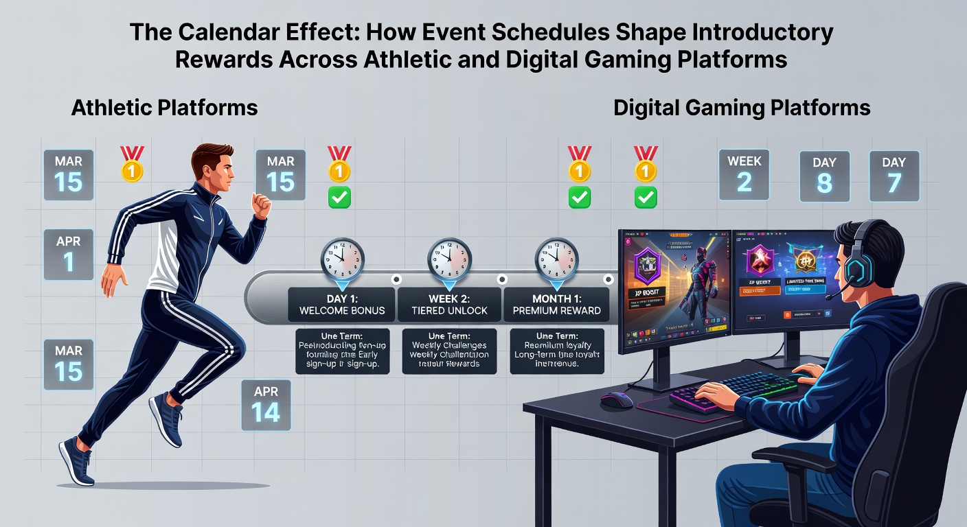 Sports calendars and gaming platforms showing how event timing influences introductory rewards and bonus structures