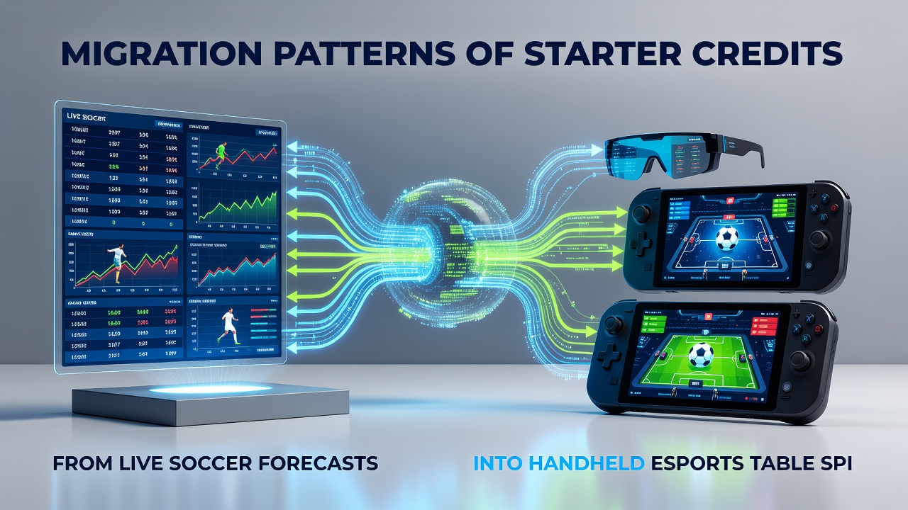 Mobile interface showing credit transfer between soccer forecasts and esports table games