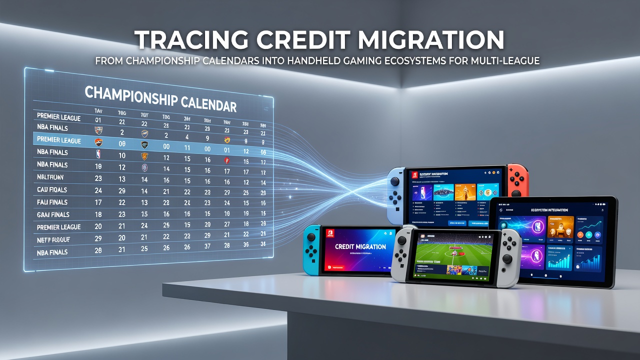 Mobile device displaying integrated sports and gaming credit balances during league transitions