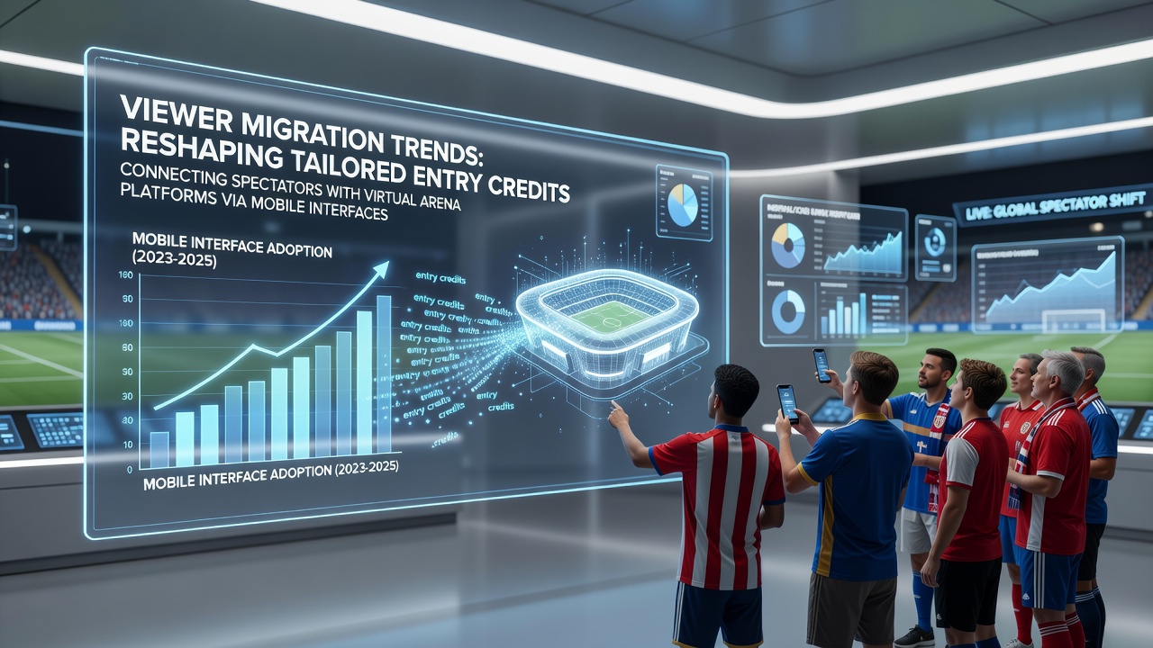 Soccer spectators engaging with mobile interfaces for virtual arena access